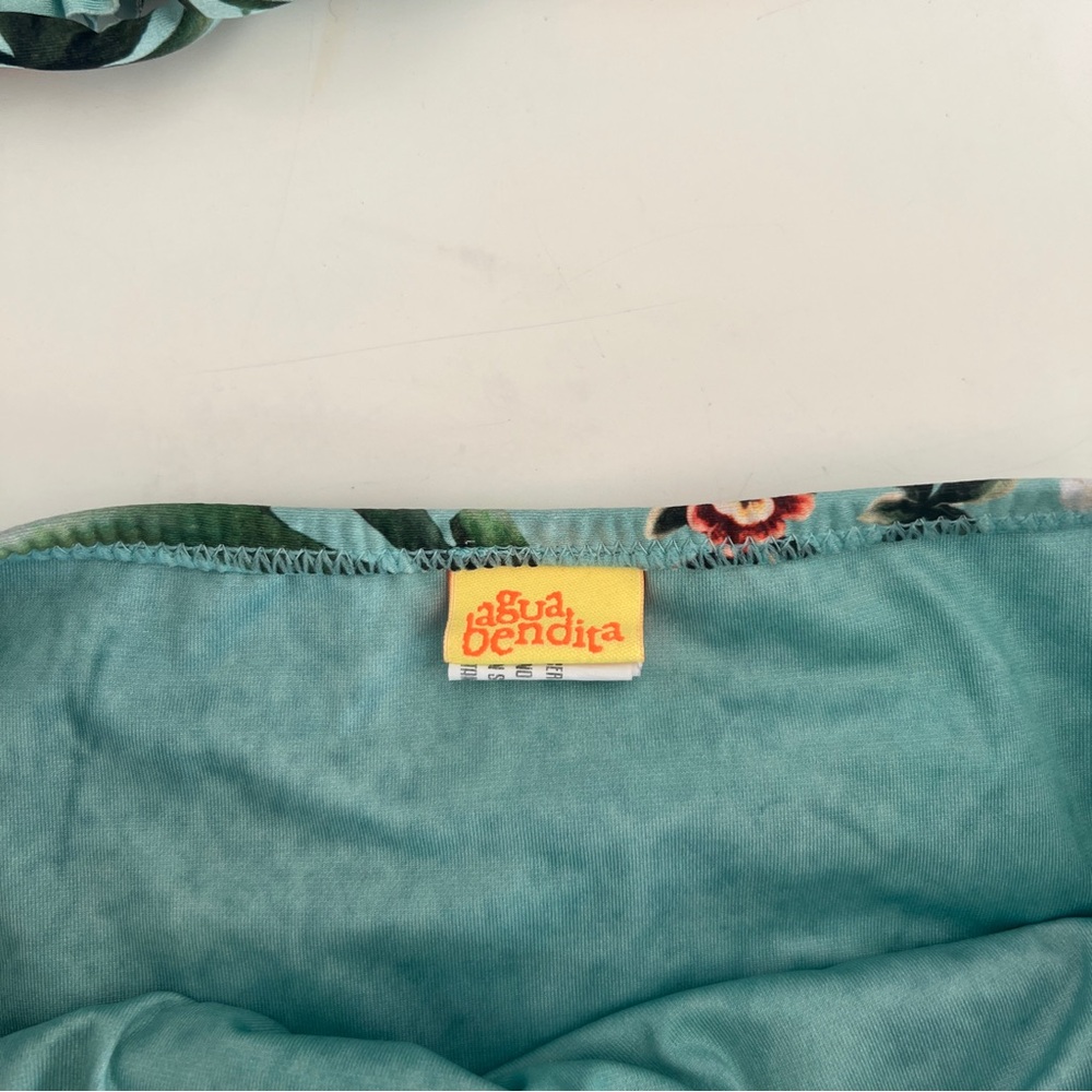 Agua Bendita Kids Bikini in Teal and Red Floral - Picture 4 of 4